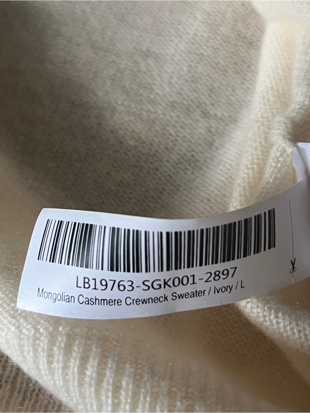 Quince Mongolian Sustainably Sourced Natural Cashmere Crewneck Sweater Ivory - Picture 8 of 9